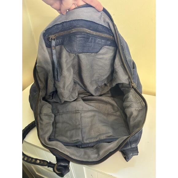 Viola Castellani Blue Leather Studded Shoulder Bag Made in Italy - Picture 8 of 8